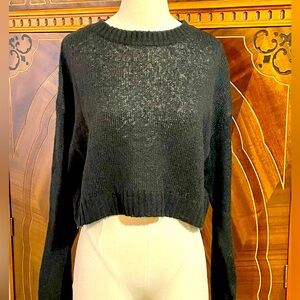 Divided Black Cropped Sweater
